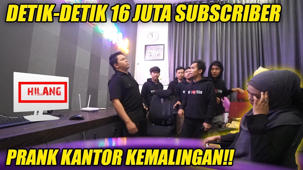 DETIK-DETIK 16 Juta Subscriber!! PRANK KANTOR KEMALINGAN😭 Tim Ricis auto Panik.