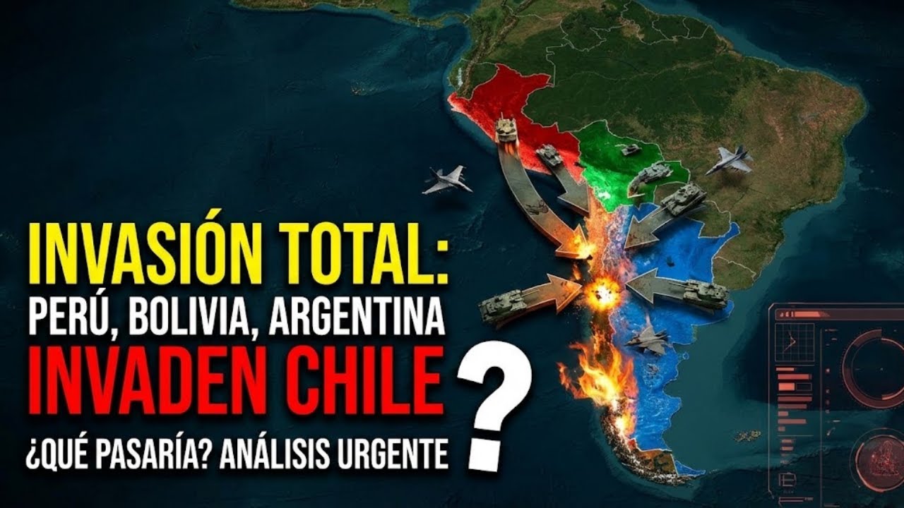 ¿Qué PASARÍA si PERÚ, BOLIVIA y ARGENTINA invaden CHILE al mismo tiempo? | Escenario Hipotético