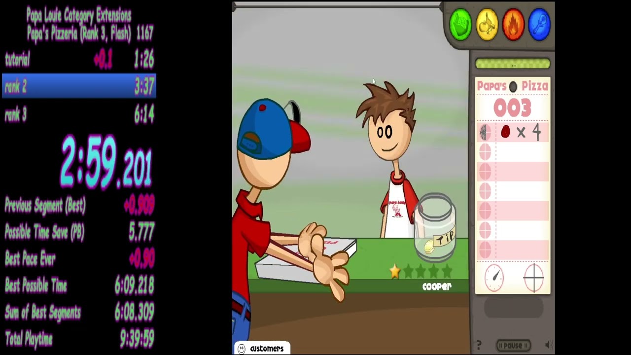[WR] Papa's Pizzeria - Rank 3 Speedrun in 6:12