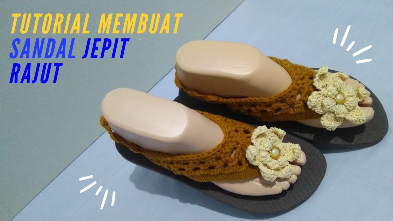 Tutorial Sandal Jepit Rajut / How to crochet flip flop