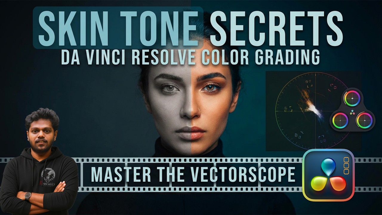 Skin Tone Correction Using Vector scope in DaVinci Resolve | Basic cinematic Color Grading Tutorial