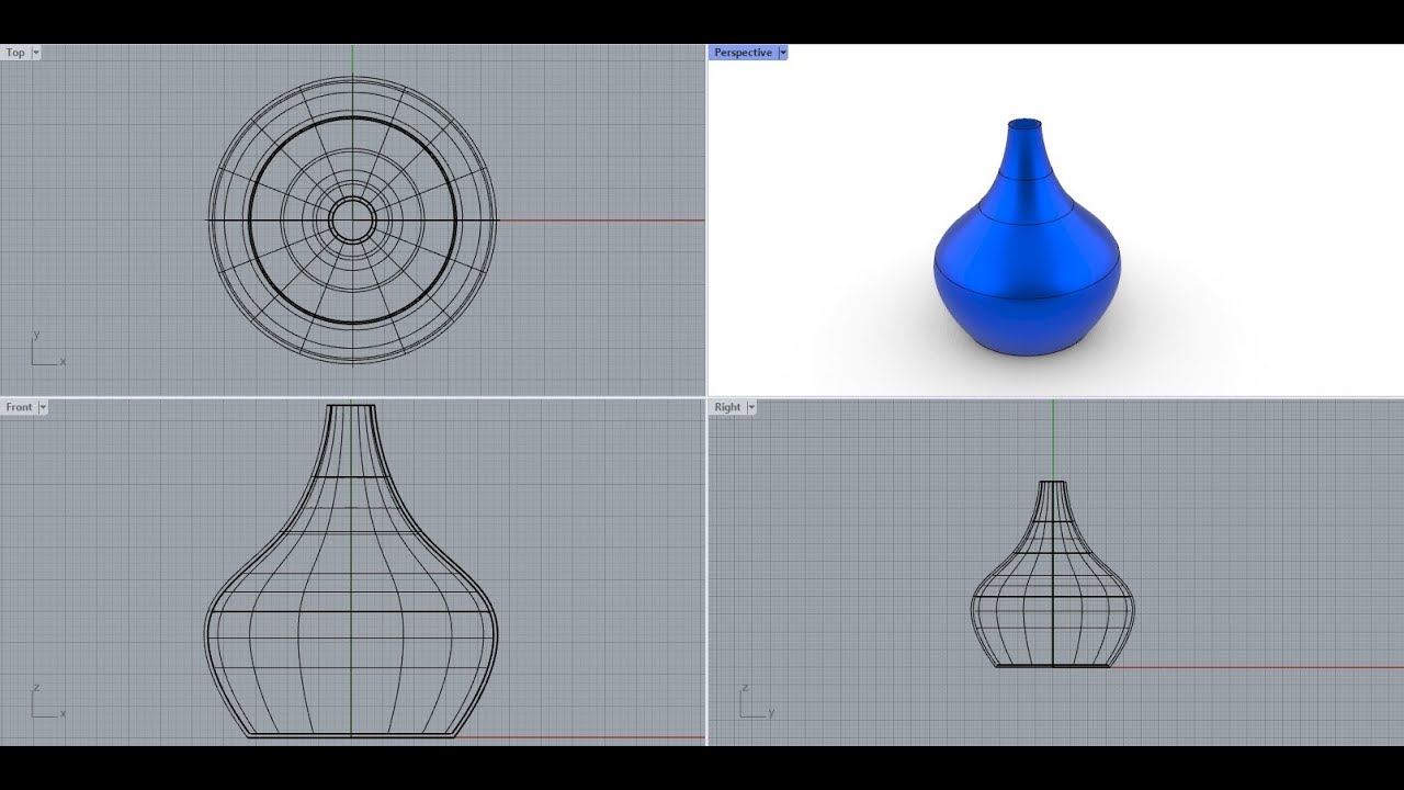 How to create different vase shapes using the loft in rhino 7 0