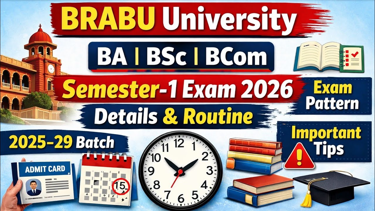 BRABU UG Semester 1 Exam Routin (2025-29) session 