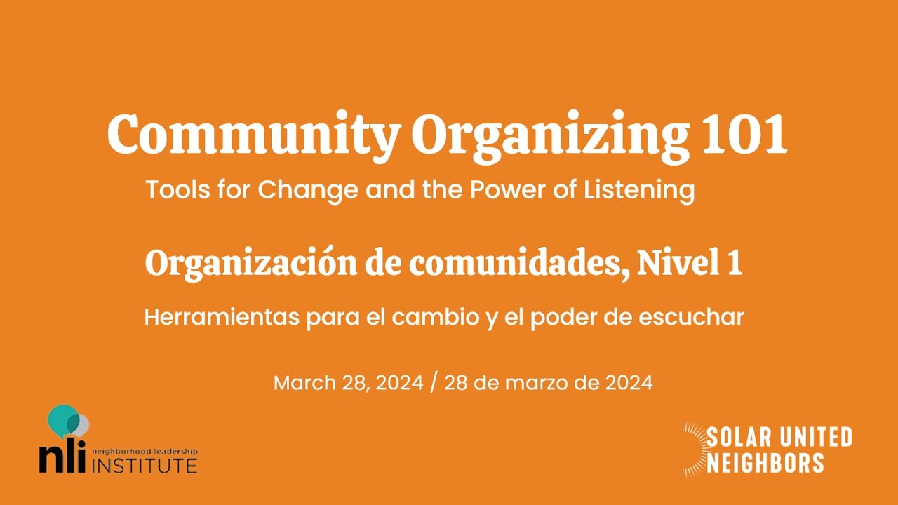 Community Organizing 101: Tools for Change and the Power of Listening