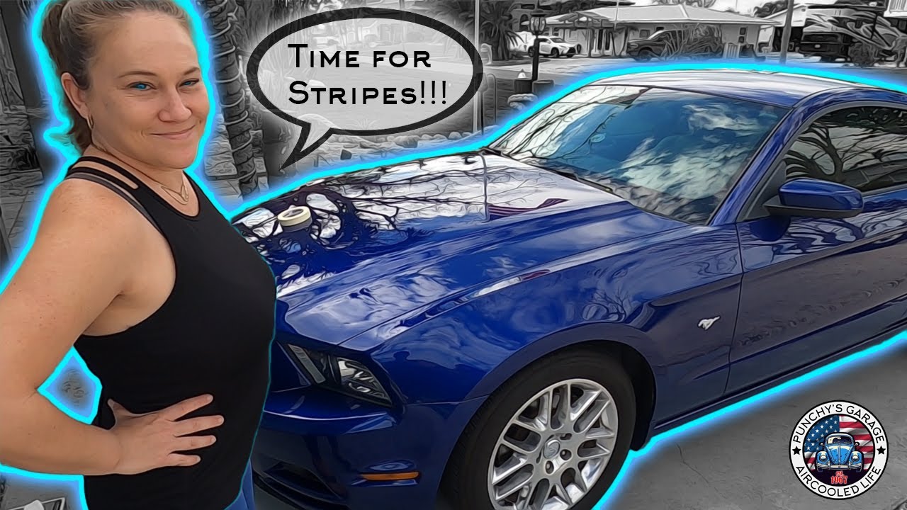Installing Vinyl Stripes on the Mustang - DIY