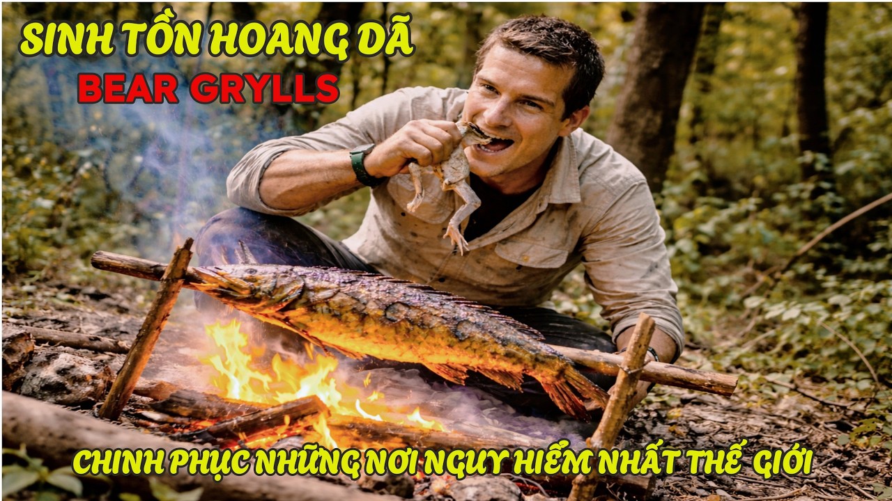 Bear Grylls Thử Thách 1 Mình Sinh Tồn - Ăn Thịt Sống, Cá Chê, Cá Sấu ở Môi Trường Quá Khắc Nghiệt