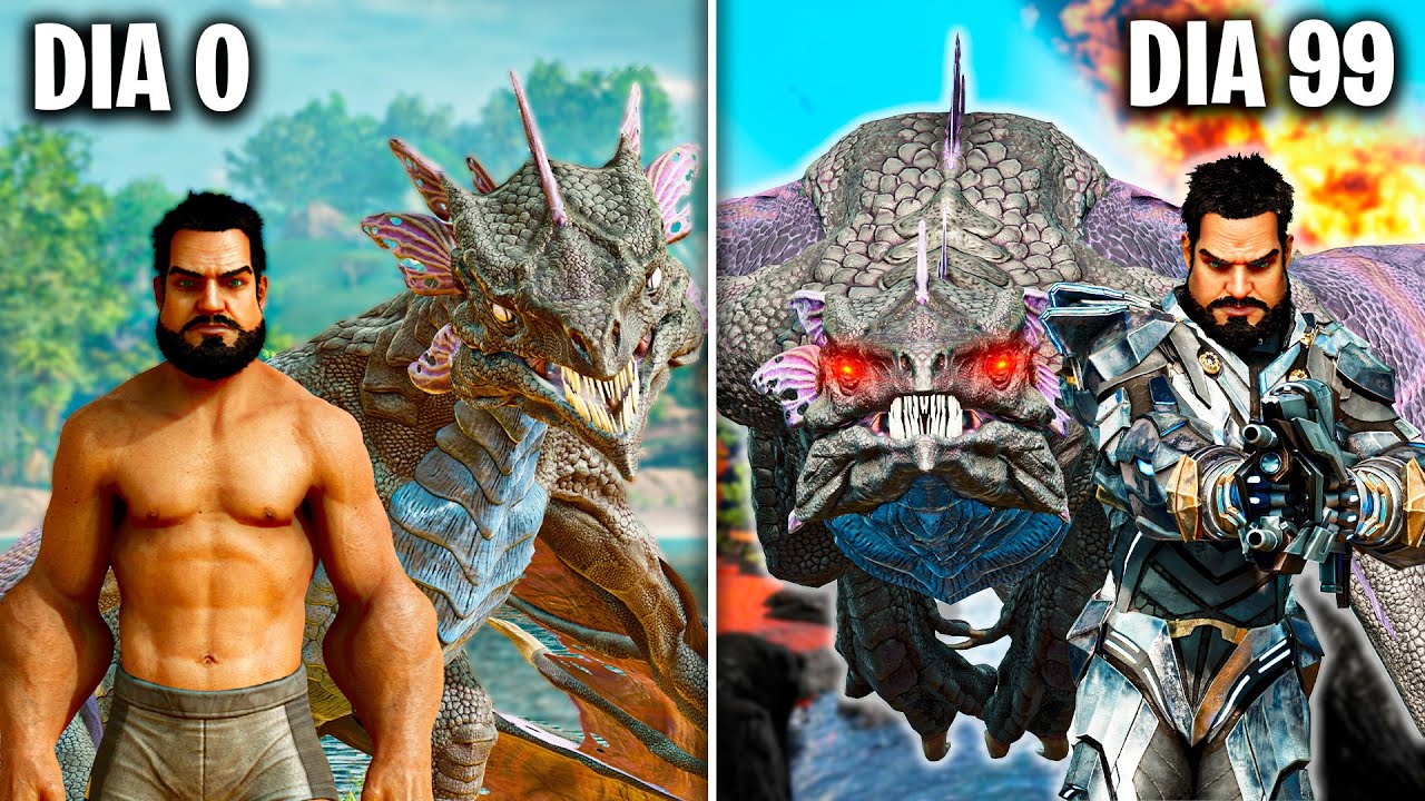 ¡SOBREVIVIENDO 100 DÍAS en ARK Survival Evolved sobre un DRAGÓN! La Película
