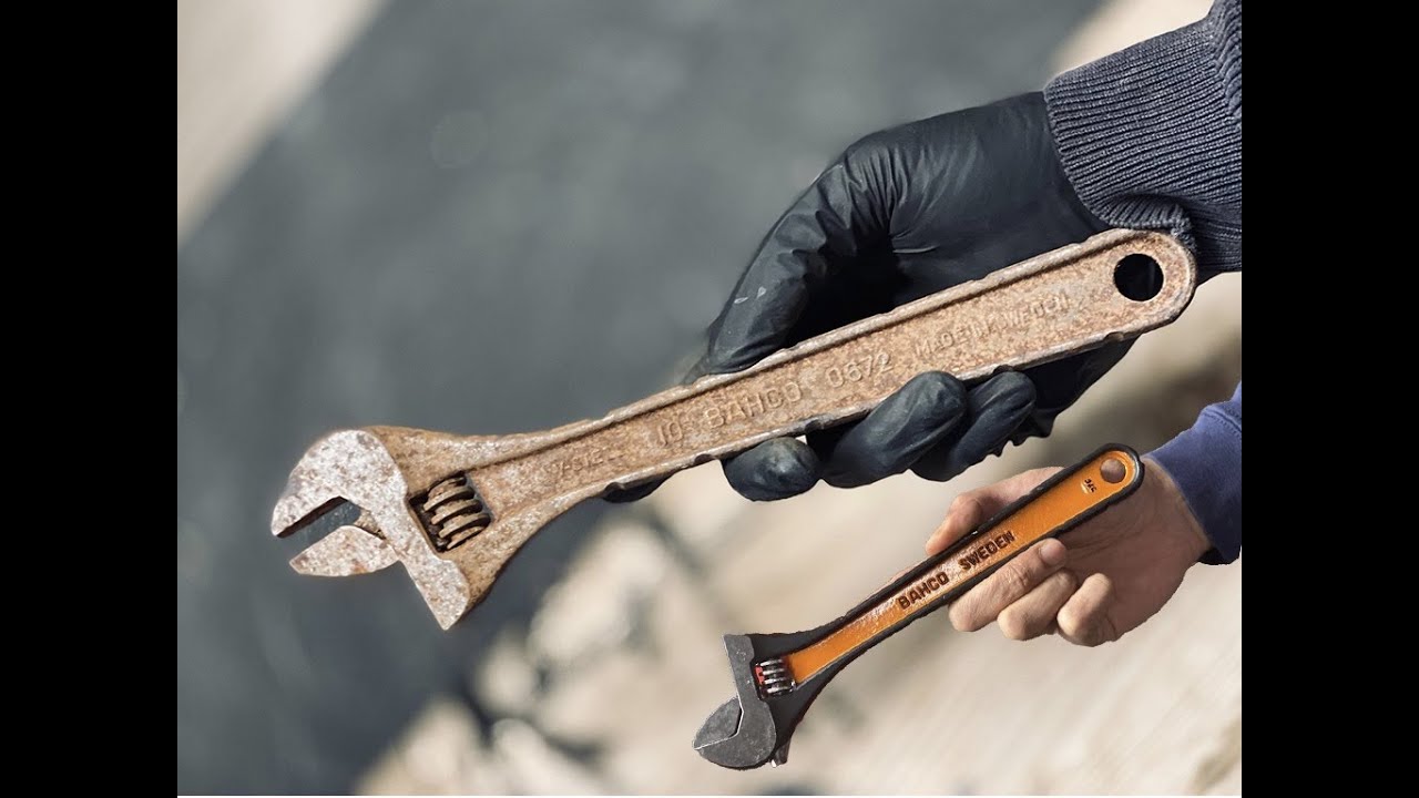 Restoration Old/Antique Bahco Adjustable Spanner #restoration #bahco #tools