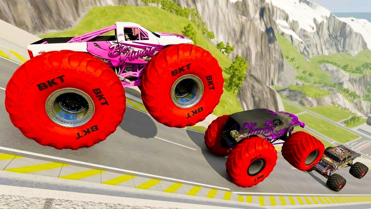 Epic High Speed monster trucks jumps stunts & crashes #026 | BeamNG Drive