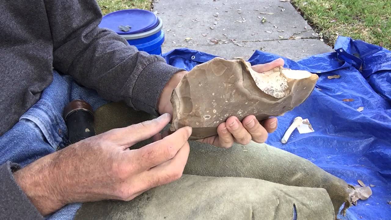 direct percussion knapping a big weird rock 2nd of 2 videos