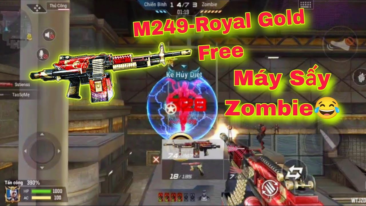 CF Mobile | Săn Zombie V4 cùng M249 Royal Gold: Sấy không ngừng nghỉ!