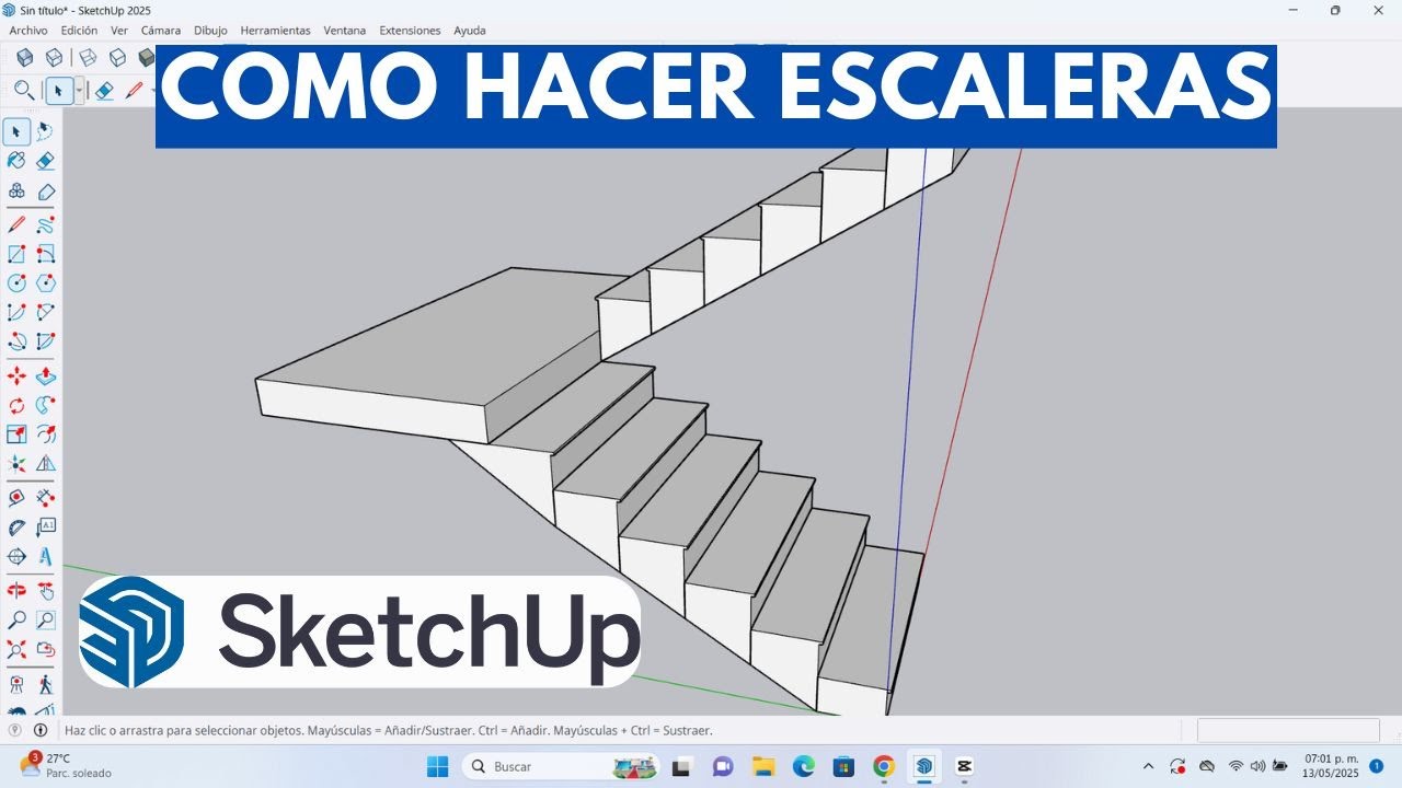 Como Hacer Escaleras en SKETCHUP 2025