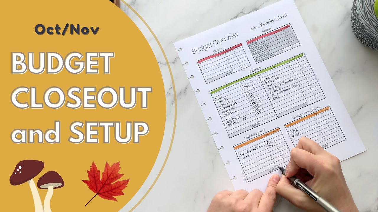 Budget with Me - October Closeout and November Setup - Canadian Budgeter