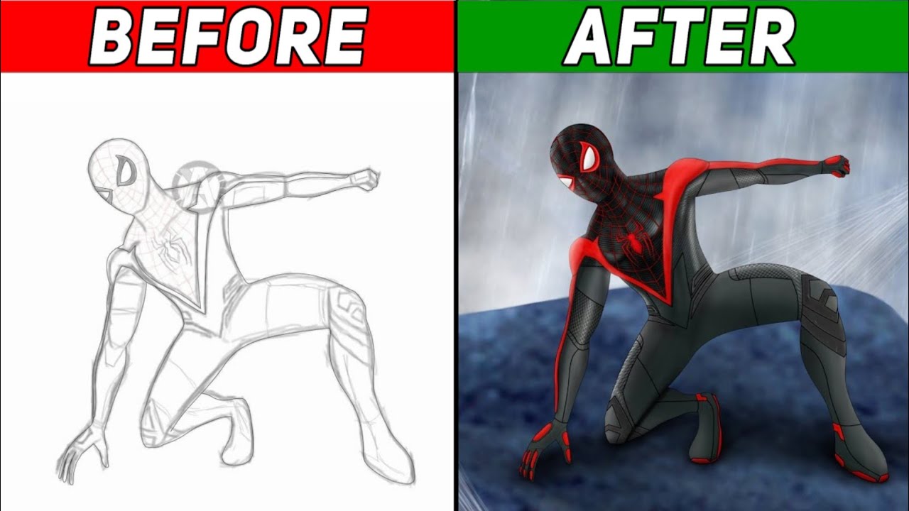 Spider-Man Drawing - Miles Morales | Ax24 Drawings