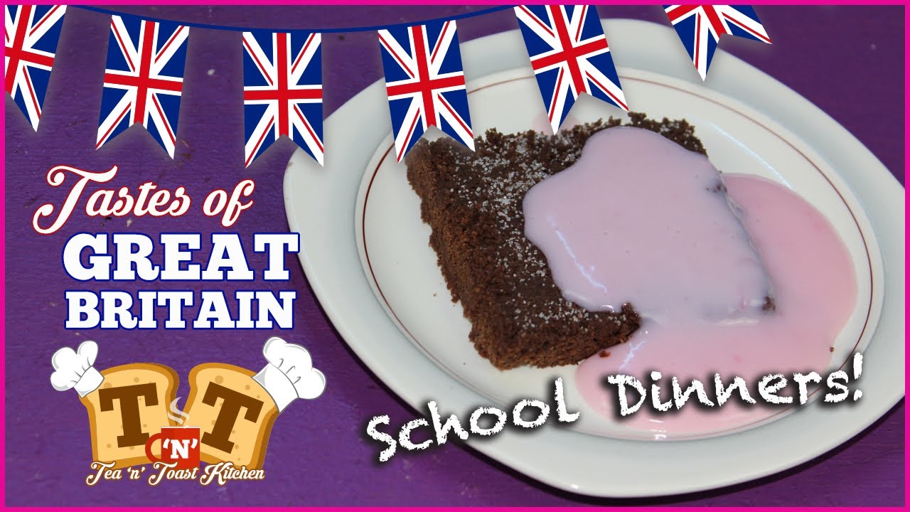 Chocolate Tarmac & Pink Custard - School Dinners!