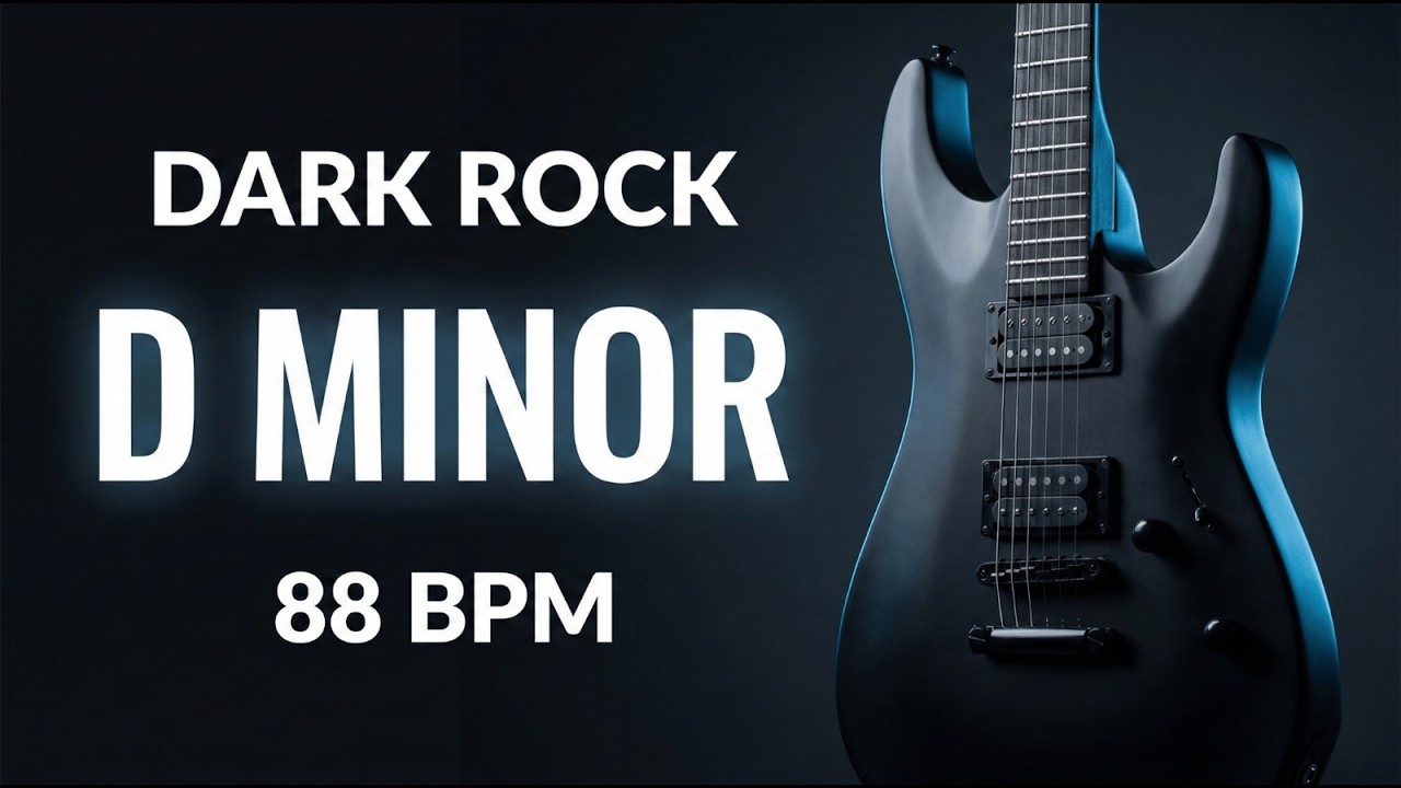 D Minor Dark Rock Backing Track | 88 BPM