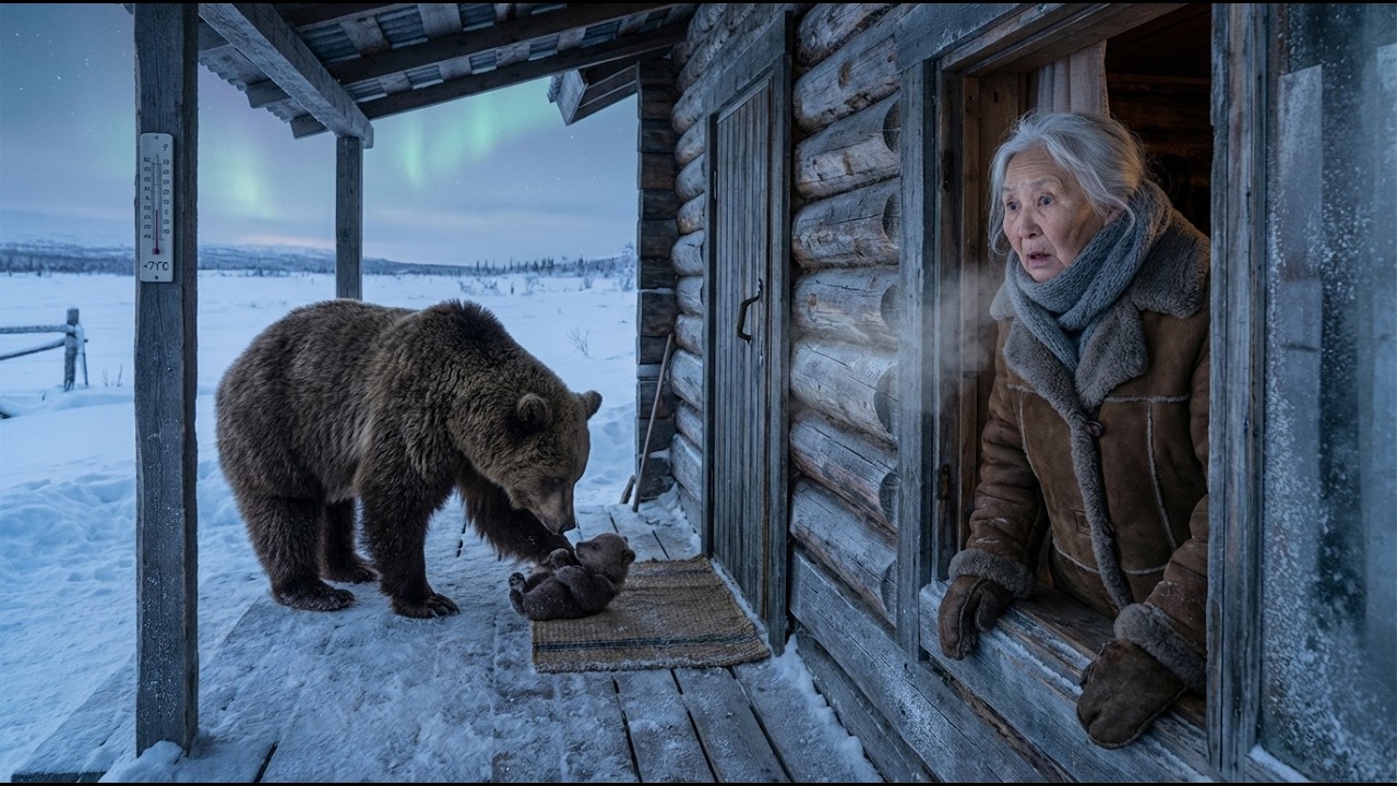 A Wild Bear Trusts a 90-Year-Old Woman With Her Cub