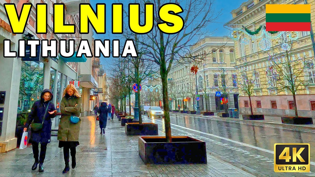 🇱🇹 ВИЛЬНЮС, Литва 4K🎄| Виртуальная прогулка по городу в рождественское время