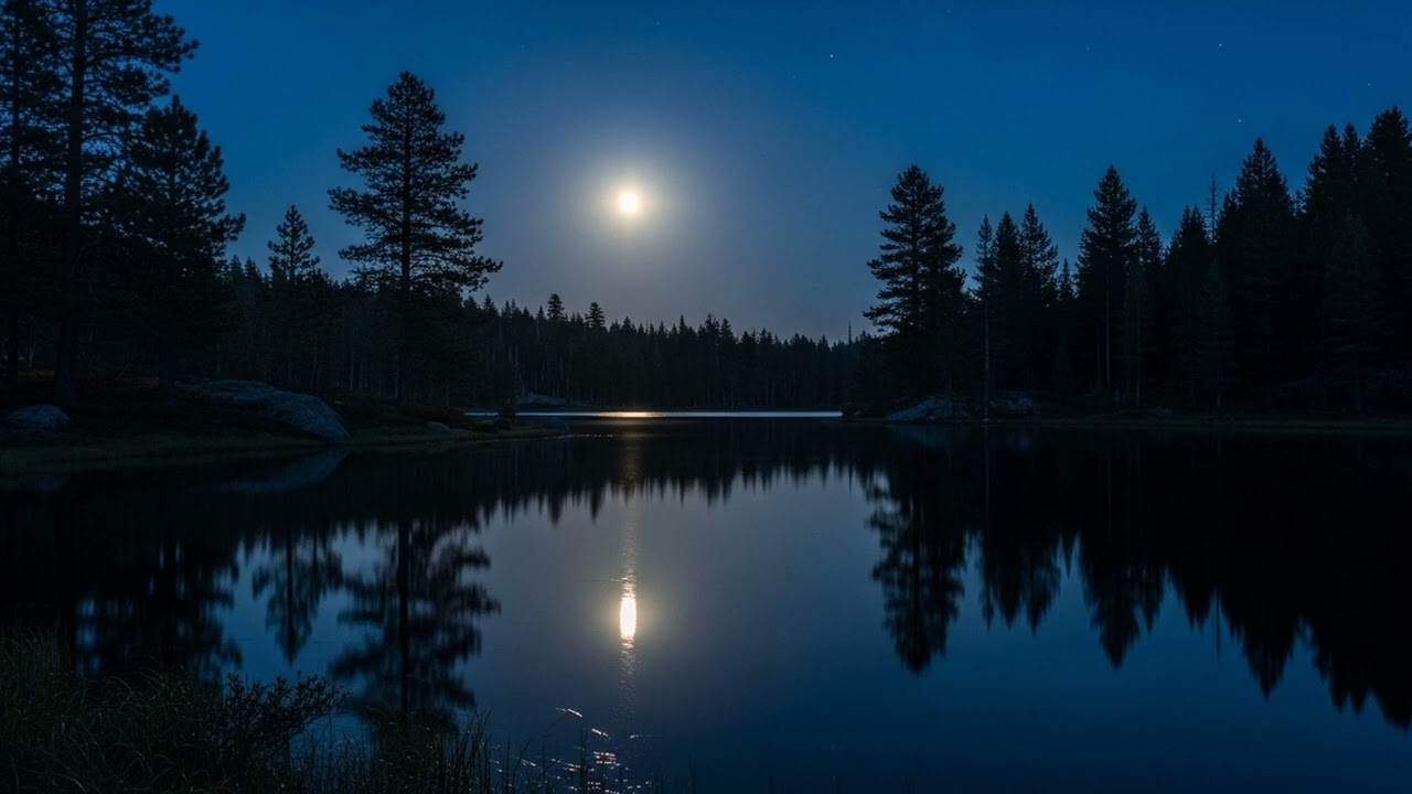 Sleep Music for Rest | Quiet Moonlit Lake