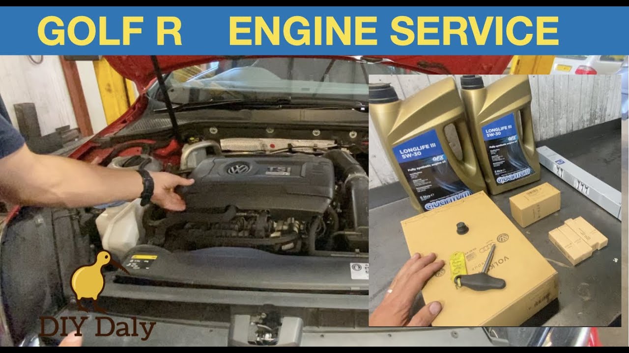 How to carry out engine service on VW GOLF R MK7 2.0 TSI