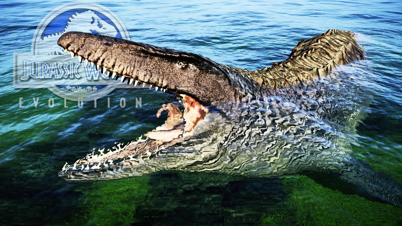 RECINTO DEL MOSASAURUS Y LAGUNA CON MOSASAURUS REAL! Dinosaurio marino Jurassic World Evolution