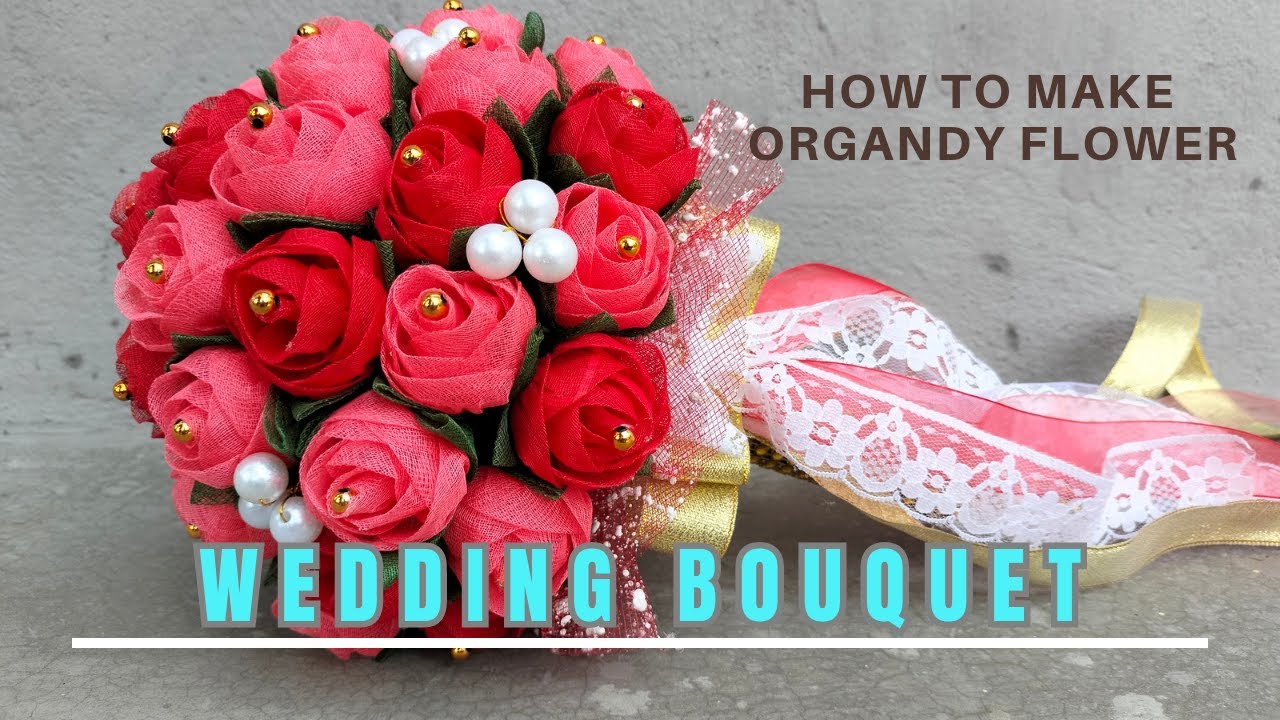 Vlog#93/how to make organdy clothe flowers  wedding bouquet/Didi Ki Dukaan