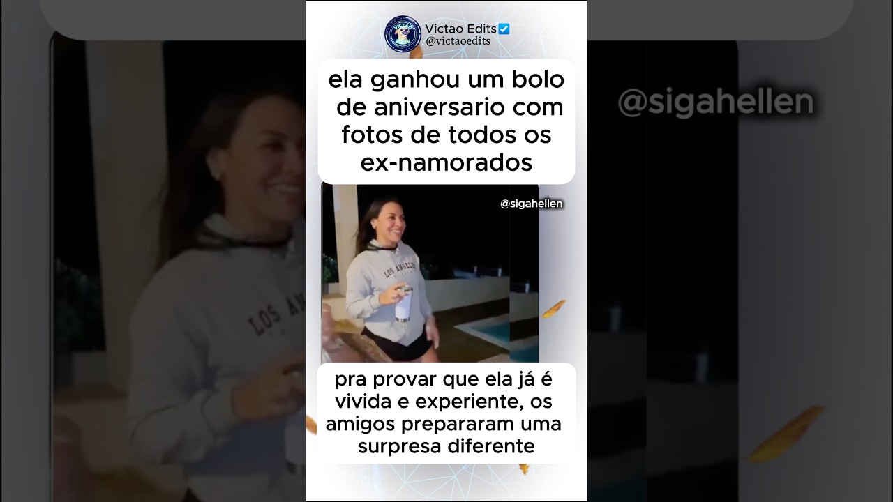Ela recebeu um presente inusitado&hellip; um bolo as fotos de todos seus ex-namorados