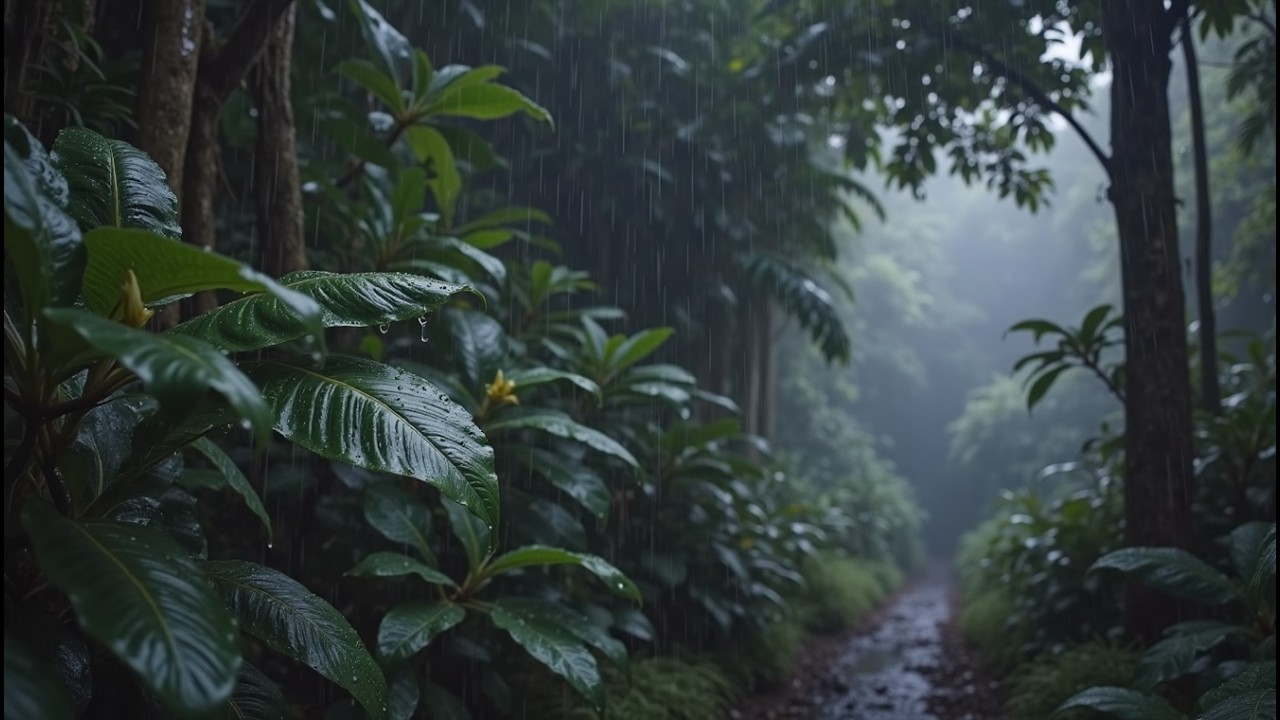Relax Deeply With Soft Rain On Forest Leaves | Rain Sounds For Sleep & Stress Relief