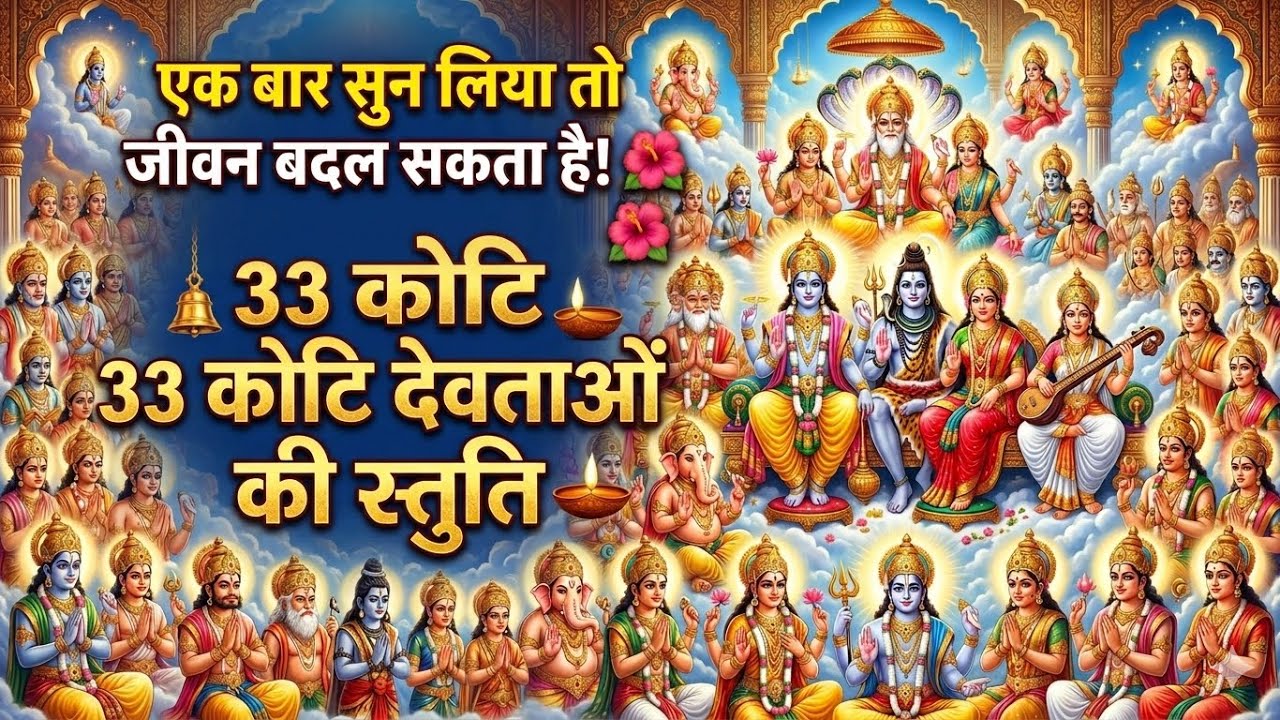 एक बार सुन लिया तो जीवन बदल सकता है! 🌺 33 कोटि देवताओं की स्तुति  heart Touching Bhajan 2026 🙏