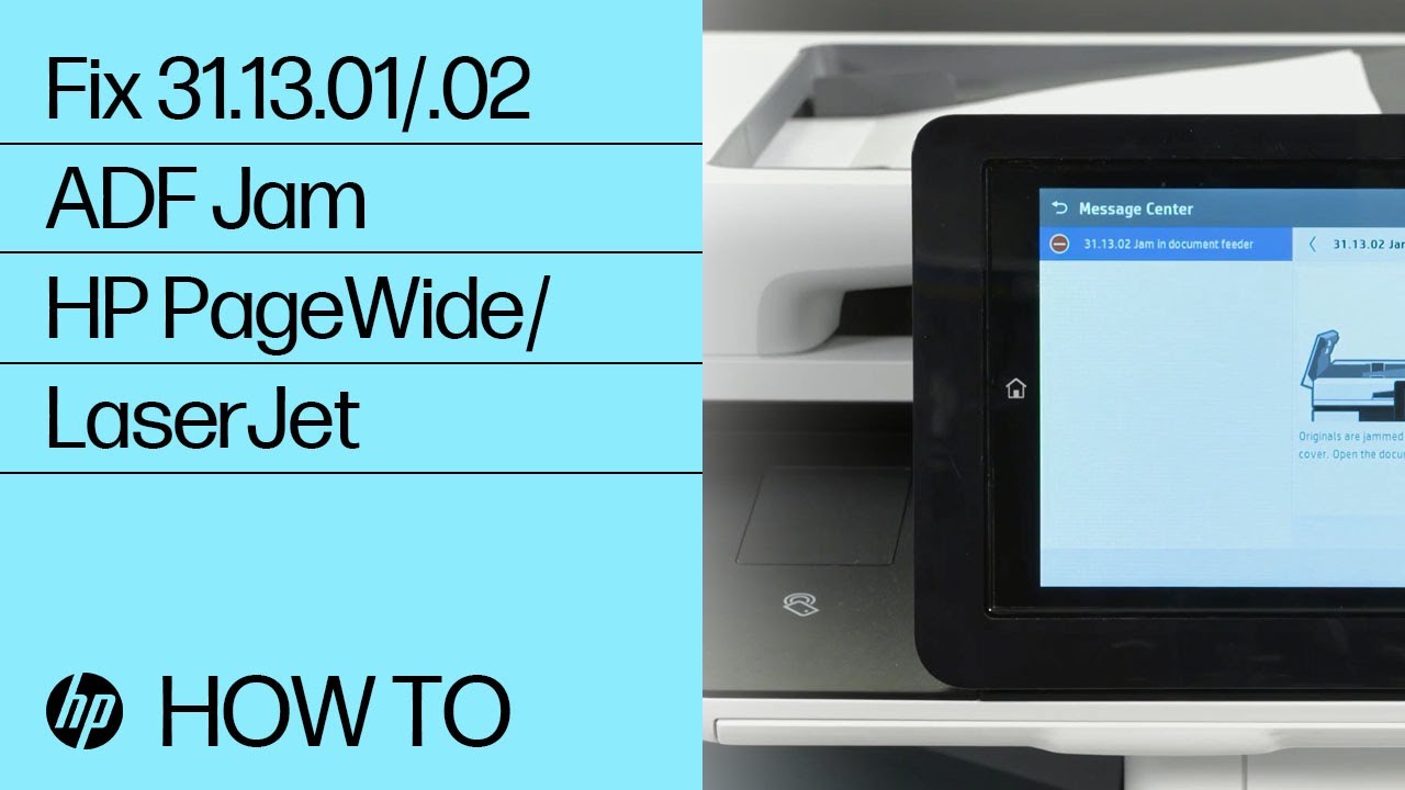 Fixing 31.13.01/.02 ADF Jam Errors/MFP M500 and M600 Printers | HP Printers | HP Support