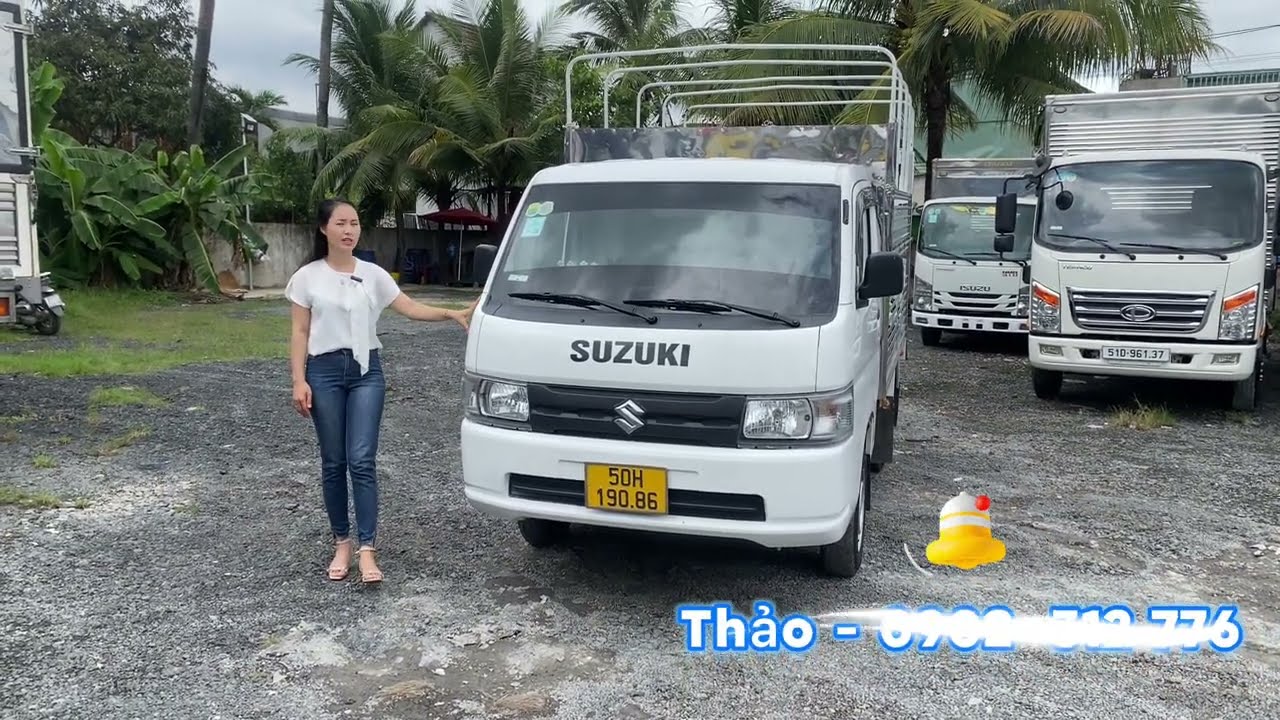 Xe tải lướt Suzuki carry 750 kg đời 2022 thùng mui bạt dài 2m7