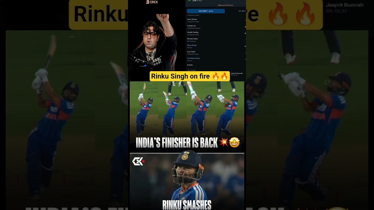 Rinku Singh on fire 🔥🔥//IND VS NZ//
