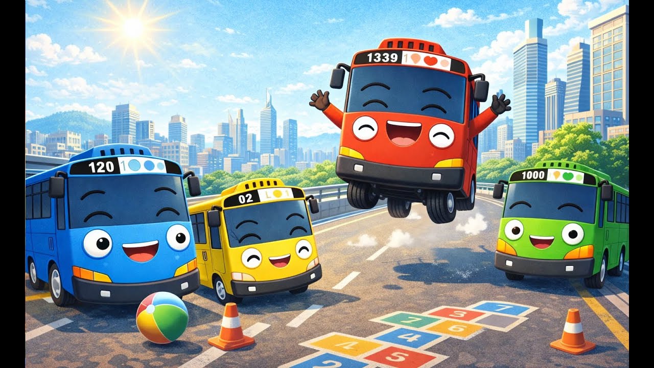 Tayo. Rogi. lani. gani bermain bersama dijalan layang #education #kidsvideo