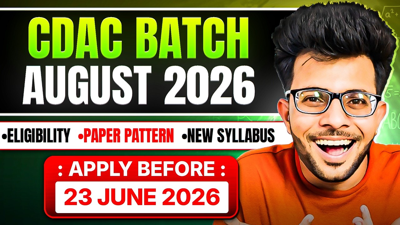 CDAC AUGUST 2026 New Batch Announced🔥 [ Exam Date - Eligibility - Booklet Explained ]