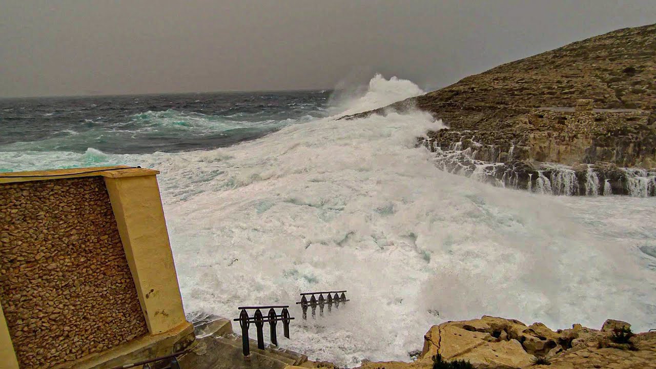 Rough sea in a gripping windstorm at Zurrieq - in Malta
