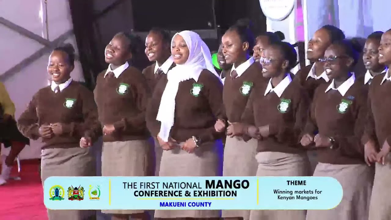 Gov. Mutula Jr. & guests dances to  MAKUENI GIRLS super performance during Mango Conference