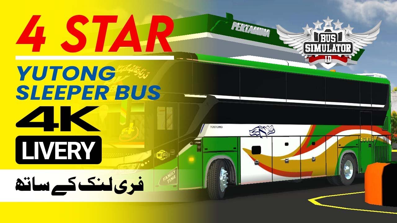 4 Star Yutong Sleeper Bus | 4K Livery | Bus Simulator Indonesia | Hafiz Ismail Gaming