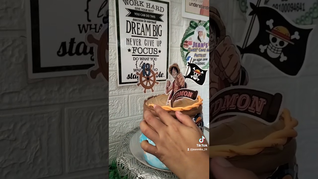 one piece Luffy theme cake