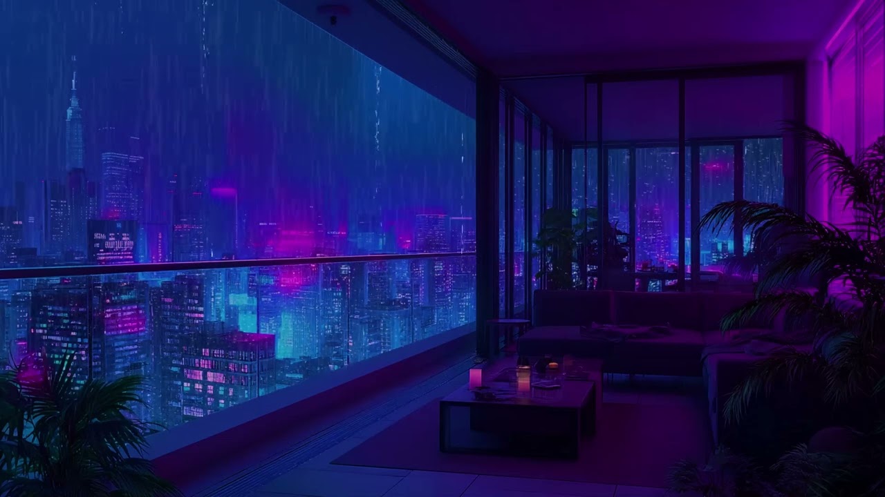 Rome Rainy Midnight Escape – Cozy Lofi Ambience from a Window with Warm City Glow