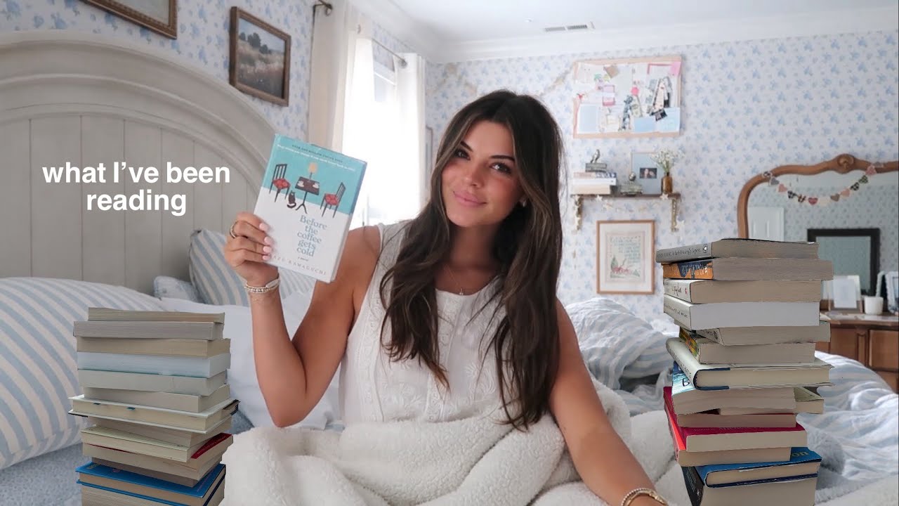 sitting in bed talking about books