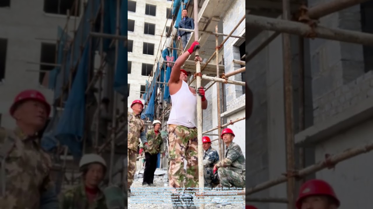 Iron Grip: How Workers Maneuver Heavy Pipes with One Hand