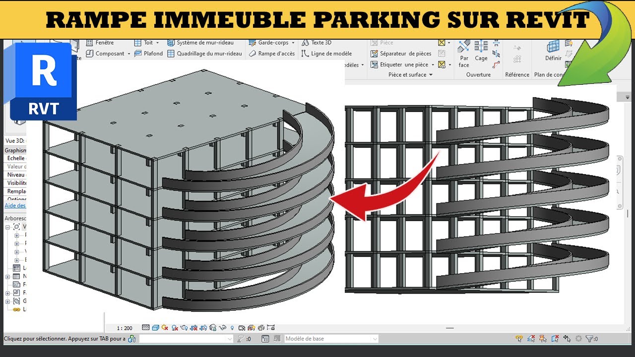 Rampe immeuble parking sur revit