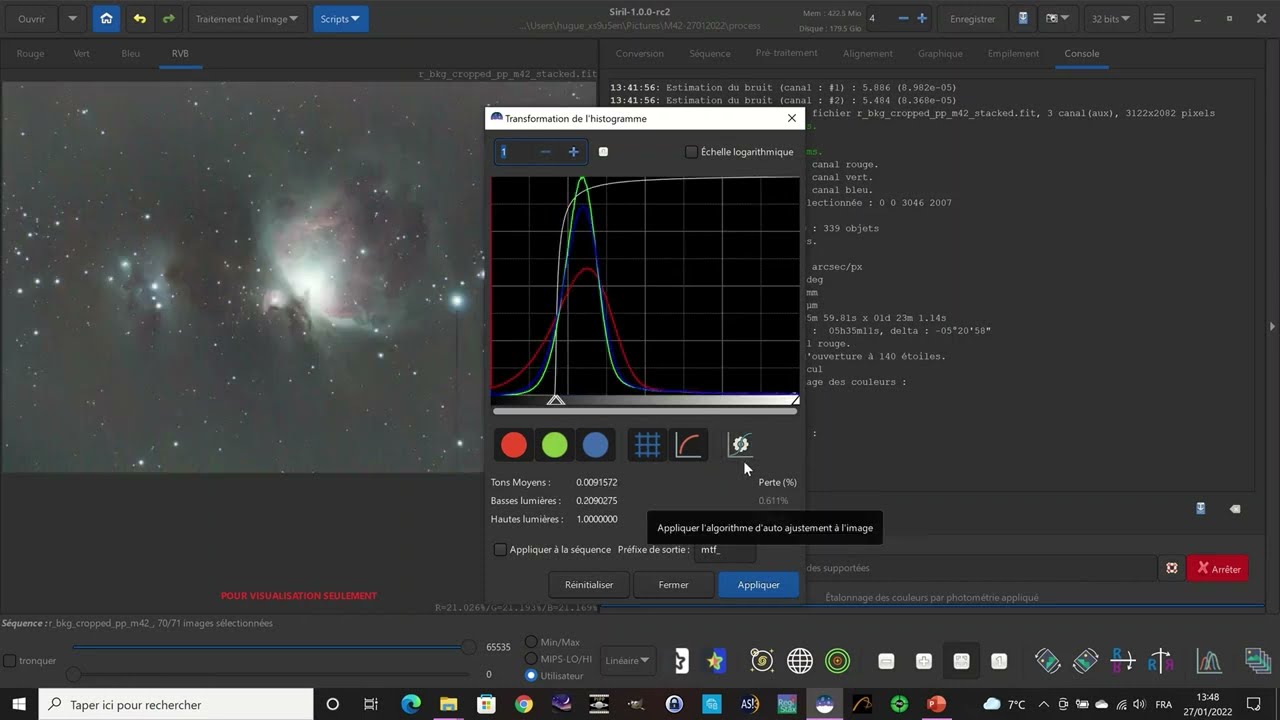 Tutoriel Siril en mode manuel