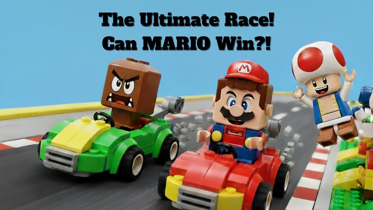💦 Slippery Track & Flying Goomba! 😱| Lego Mario #mario #stopmotion Kart Stopmotion Gone Wild!🤯🤔