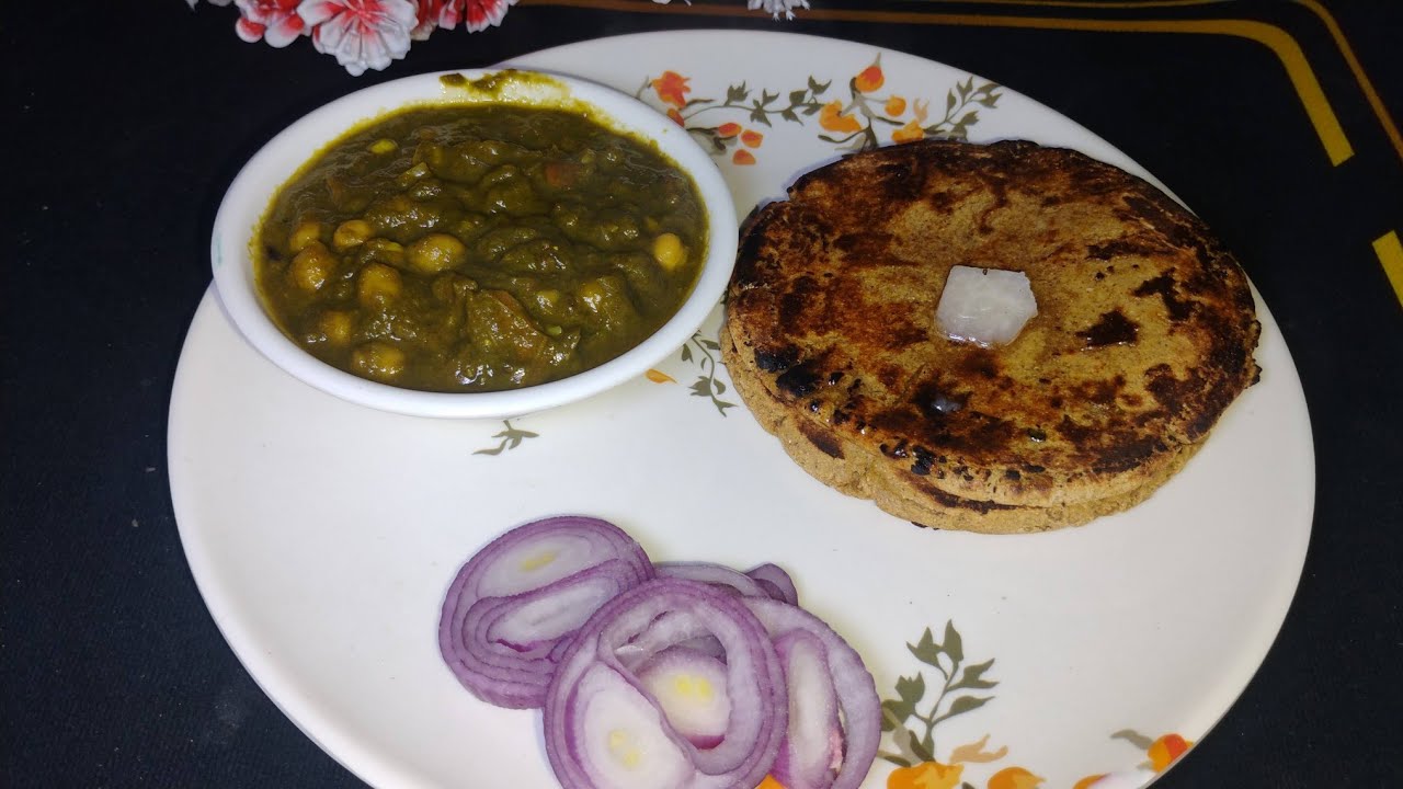#newrecipe palak chhola with juar ki roti 😋🤗