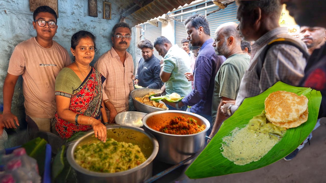 The Family ￼make Breakfast in Hospet | Special Puri & curry ￼| 500 People Eat @Indian Food Explorer