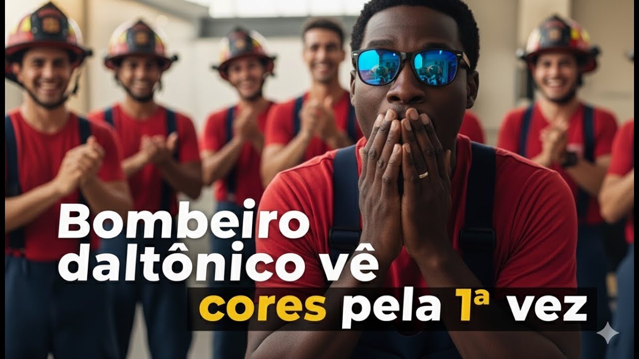 Bombeiro daltônico recebe óculos especial e vê todas as cores pela 1ª vez: emoção toma conta