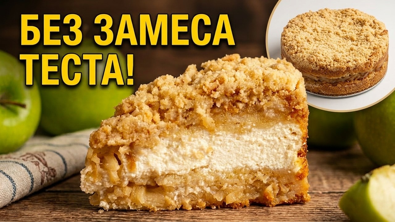 ВКУСНЕЙШИЙ ЯБЛОЧНО-ТВОРОЖНЫЙ ПИРОГ! НИКАКОЙ ВОЗНИ С ТЕСТОМ!