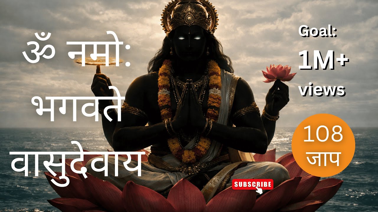 108 JAAP | Om Namo: Bhagwate Vasudevaya | Vishnu Mantra | Peaceful Jaap for Meditation & Positivity.
