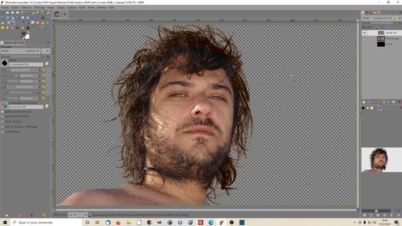 GIMP : Créer un masque de calque pour détourer un portrait